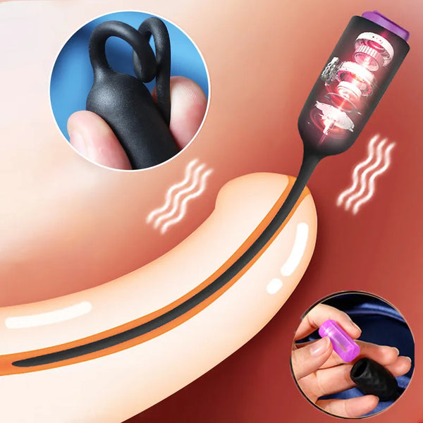 Vibrating Penis Plug Urethral Dilator Stimulate Ejaculation Delay Sounding