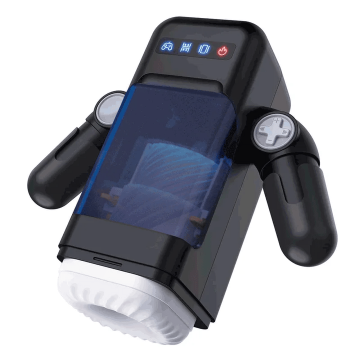 Thrust vibration masturbator with heating function
